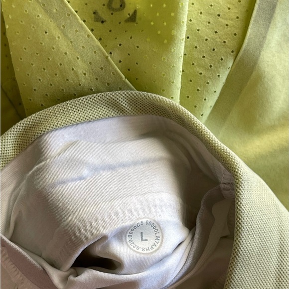 Lululemon Athletica Soft Yellow Perforated Shorts - Picture 6 of 6